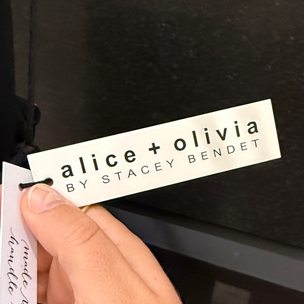NWT Alice and Olivia Black and silver sequin mini dress - Picture 5 of 8